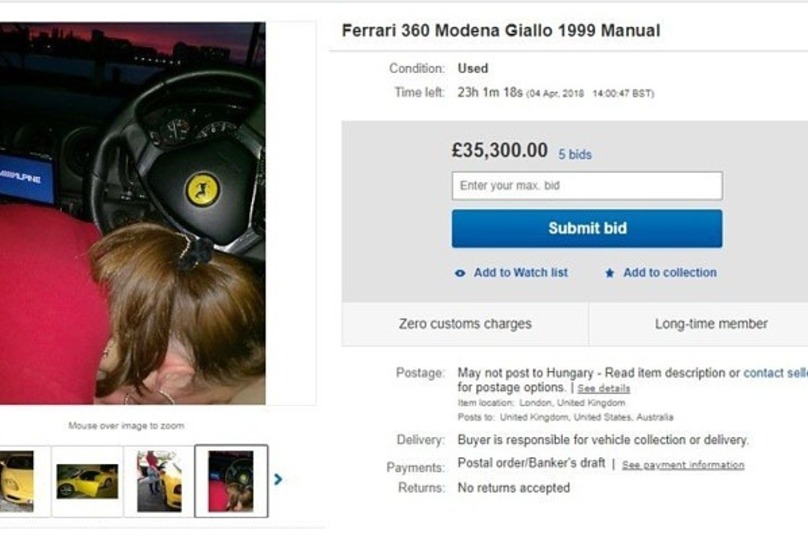 ÐÐ°ÑÐµÐ½Ñ Ð²ÑÑÑÐ°Ð²Ð¸Ð» Ð½Ð° eBay Â«FerrariÂ» Ñ ÑÐ¾ÑÐ¾ ÑÐµÐºÑÐ° Ð² Ð¼Ð°ÑÐ¸Ð½Ðµ 